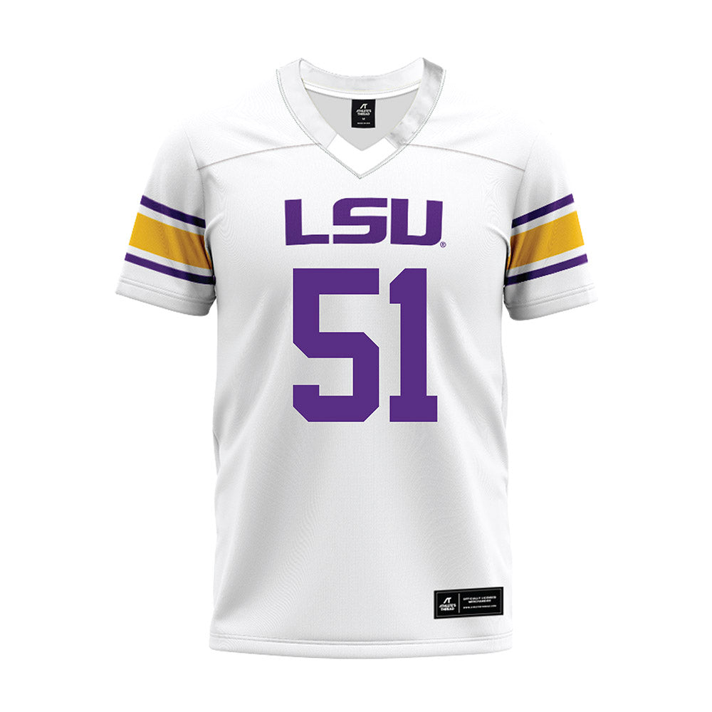 LSU - NCAA Football : Ryan Miret - White Premium Football Jersey-0