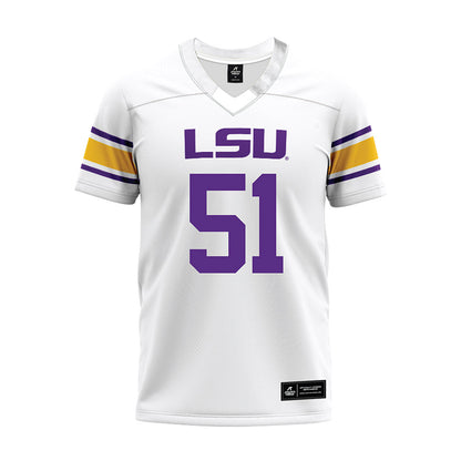 LSU - NCAA Football : Ryan Miret - White Premium Football Jersey-0