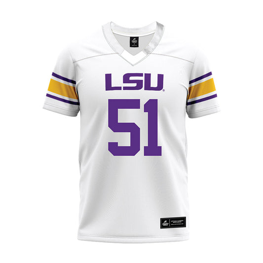 LSU - NCAA Football : Ryan Miret - White Premium Football Jersey-0