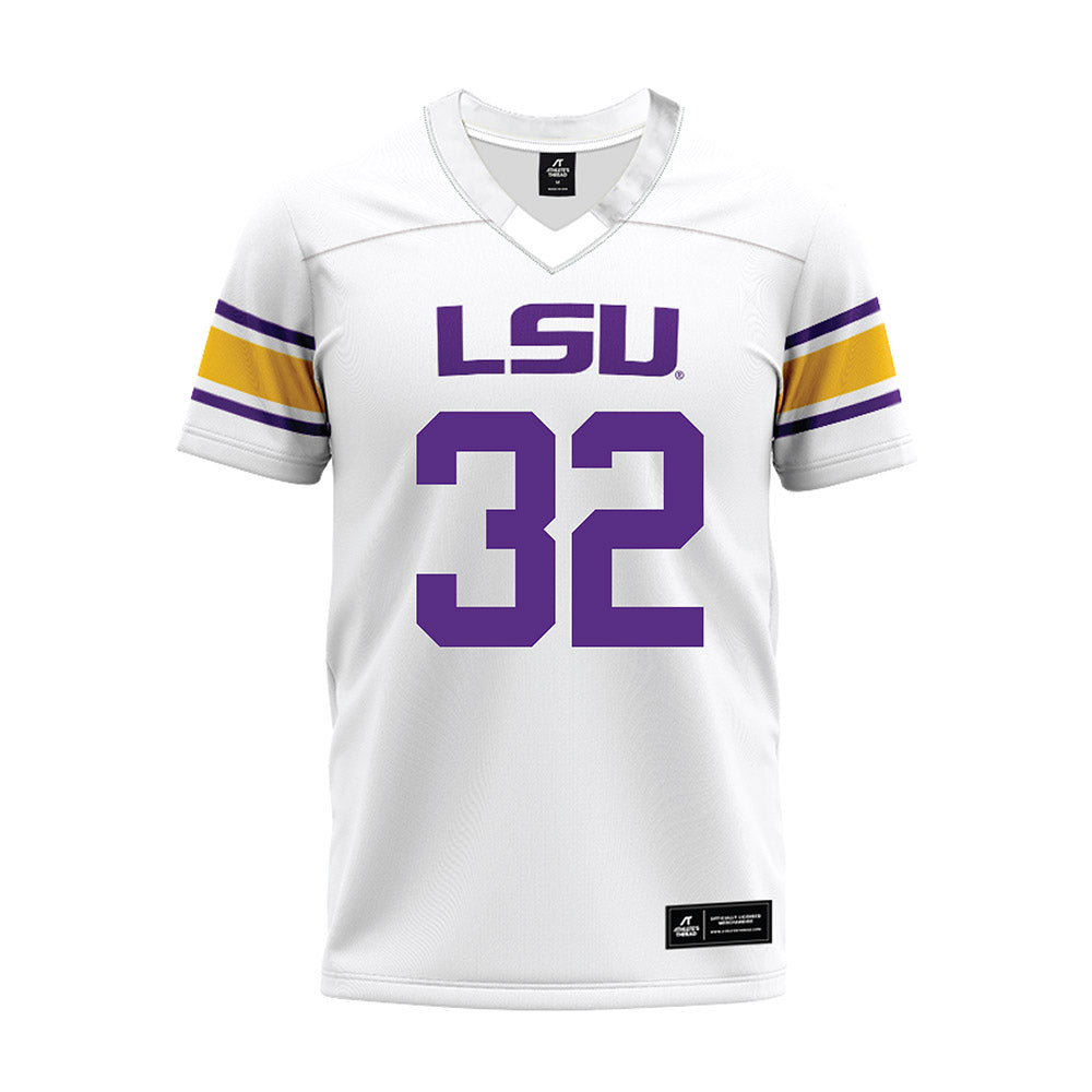 LSU - NCAA Football : Gavin Higgins - White Premium Football Jersey-0
