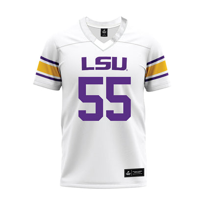 LSU - NCAA Football : Lamar Brown - White Premium Football Jersey-0