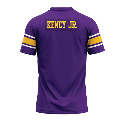 LSU - NCAA Football : David Kency Jr. - Purple Premium Football Jersey-1