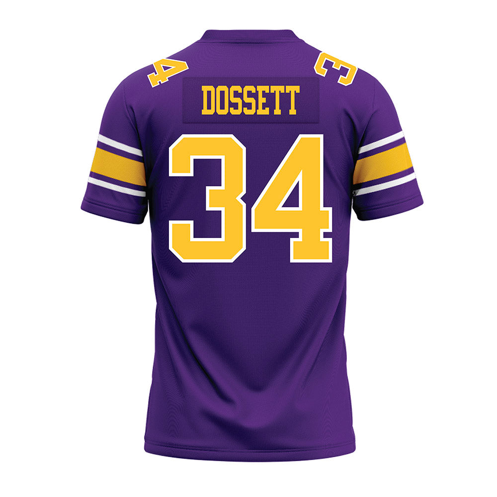 LSU - NCAA Football : Mason Dossett - Purple Premium Football Jersey-1