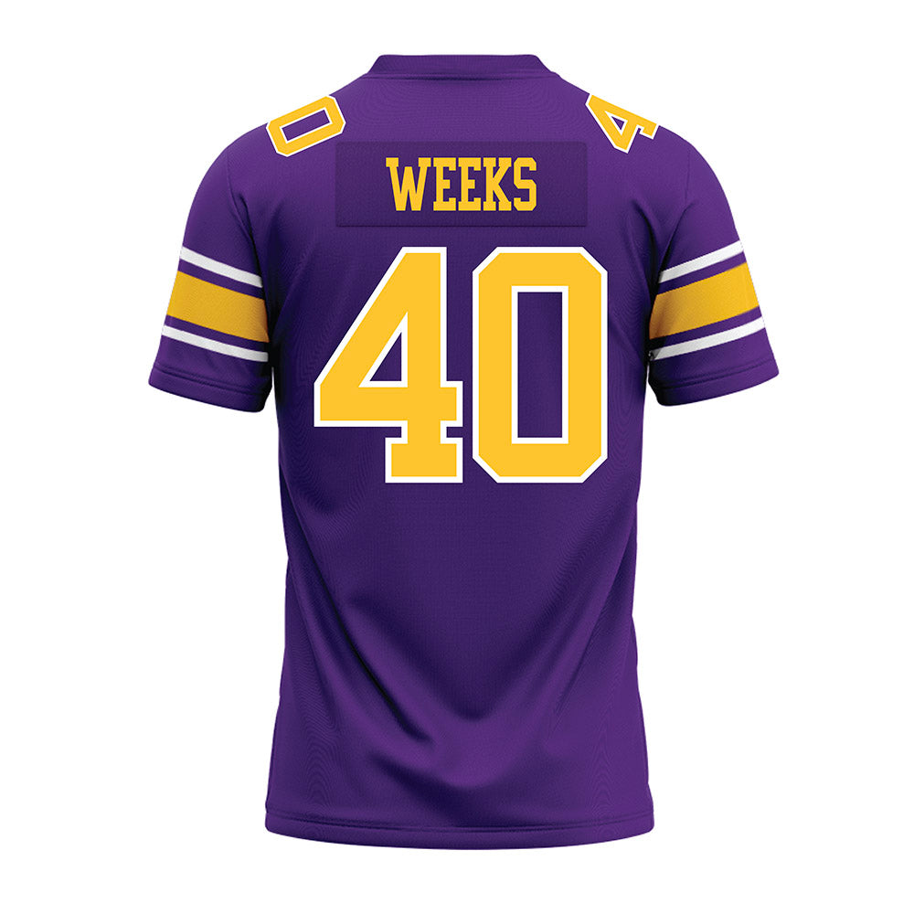 LSU - NCAA Football : Whit Weeks - Purple Premium Football Jersey-1