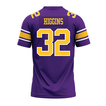 LSU - NCAA Football : Gavin Higgins - Purple Premium Football Jersey-1