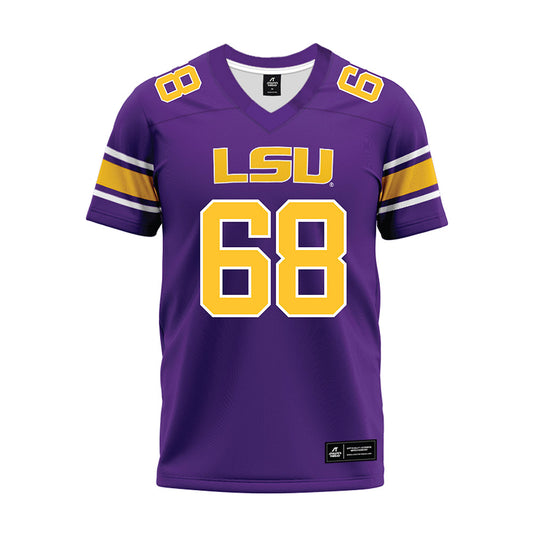 LSU - NCAA Football : Brett Bordelon - Purple Premium Football Jersey-0