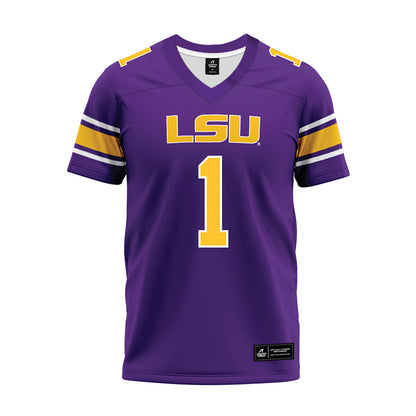 LSU - NCAA Football : Princewill Umanmielen - Purple Premium Football Jersey-0