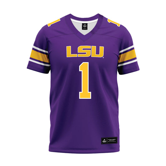 LSU - NCAA Football : Princewill Umanmielen - Purple Premium Football Jersey-0