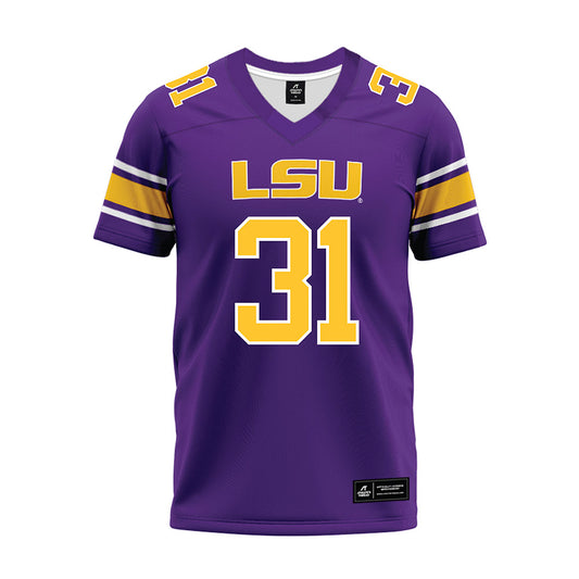 LSU - NCAA Football : CJ Jimcoily - Purple Premium Football Jersey-0