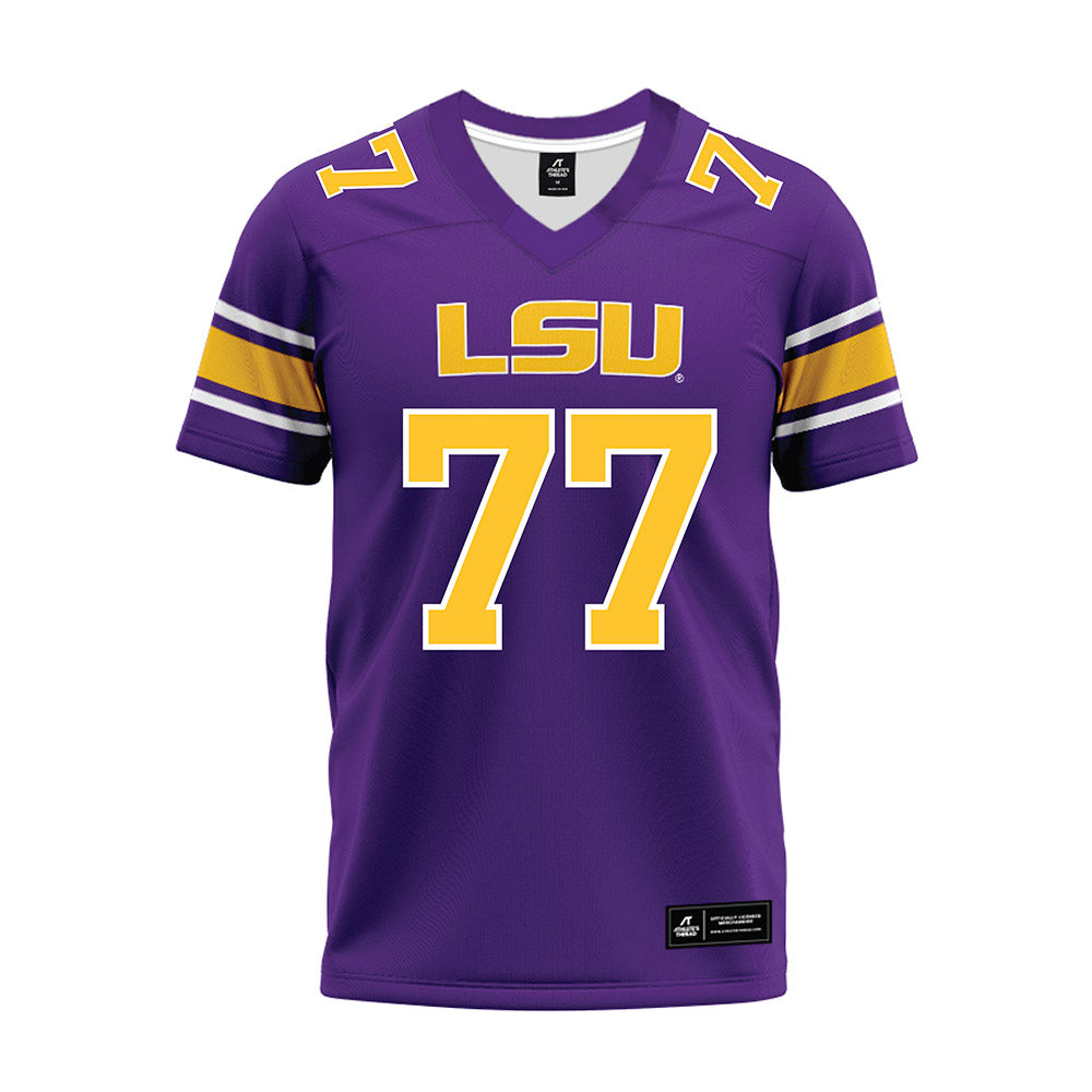 LSU - NCAA Football : Jordan Seaton - Purple Premium Football Jersey-0