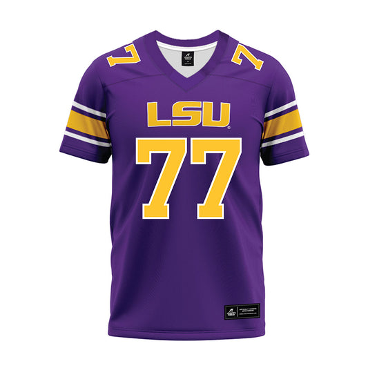 LSU - NCAA Football : Jordan Seaton - Purple Premium Football Jersey-0