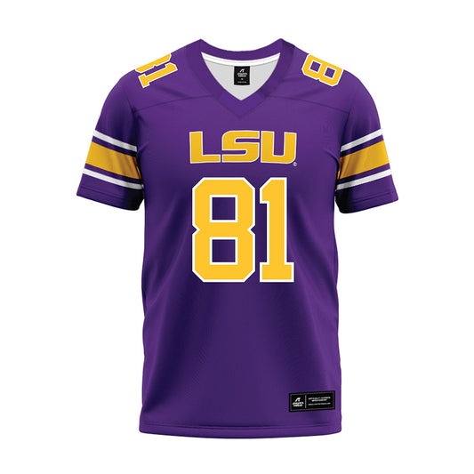LSU - NCAA Football : Landon Craig - Purple Premium Football Jersey-0
