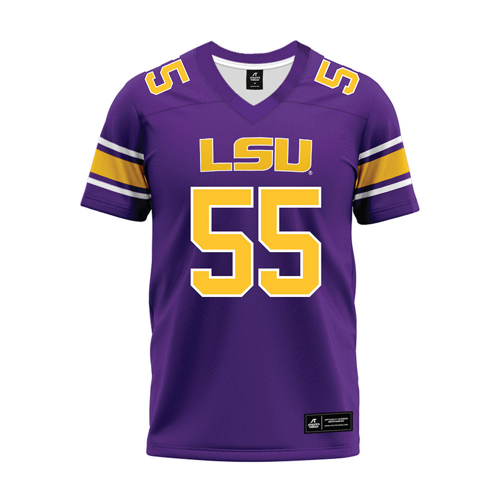 LSU - NCAA Football : Aliou Bah - Purple Premium Football Jersey-0