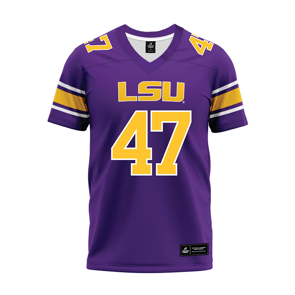 LSU - NCAA Football : JD LaFleur - Purple Premium Football Jersey-0