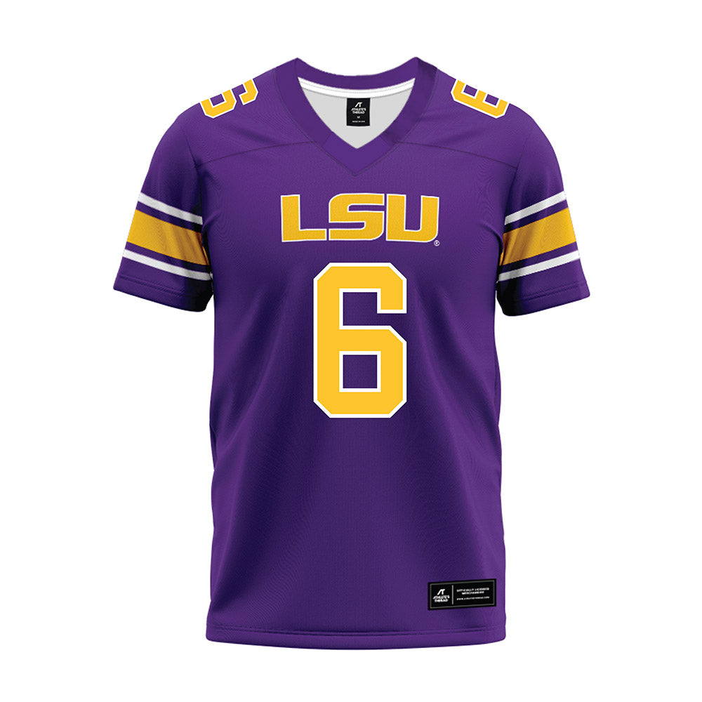 LSU - NCAA Football : Tj Dottery - Purple Premium Football Jersey-0
