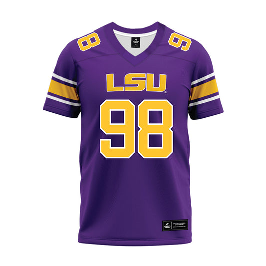LSU - NCAA Football : Achilles Woods - Purple Premium Football Jersey-0