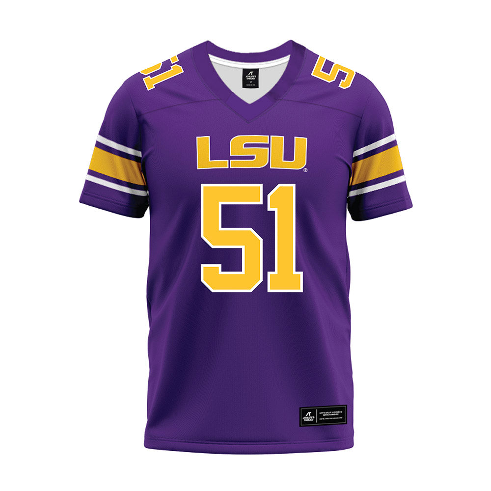LSU - NCAA Football : Ryan Miret - Purple Premium Football Jersey-0