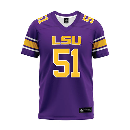 LSU - NCAA Football : Ryan Miret - Purple Premium Football Jersey-0