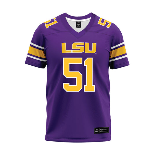 LSU - NCAA Football : Ryan Miret - Purple Premium Football Jersey-0