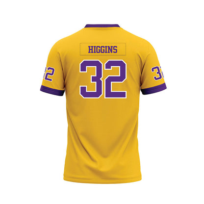 LSU - NCAA Football : Gavin Higgins - Gold Premium Football Jersey-1