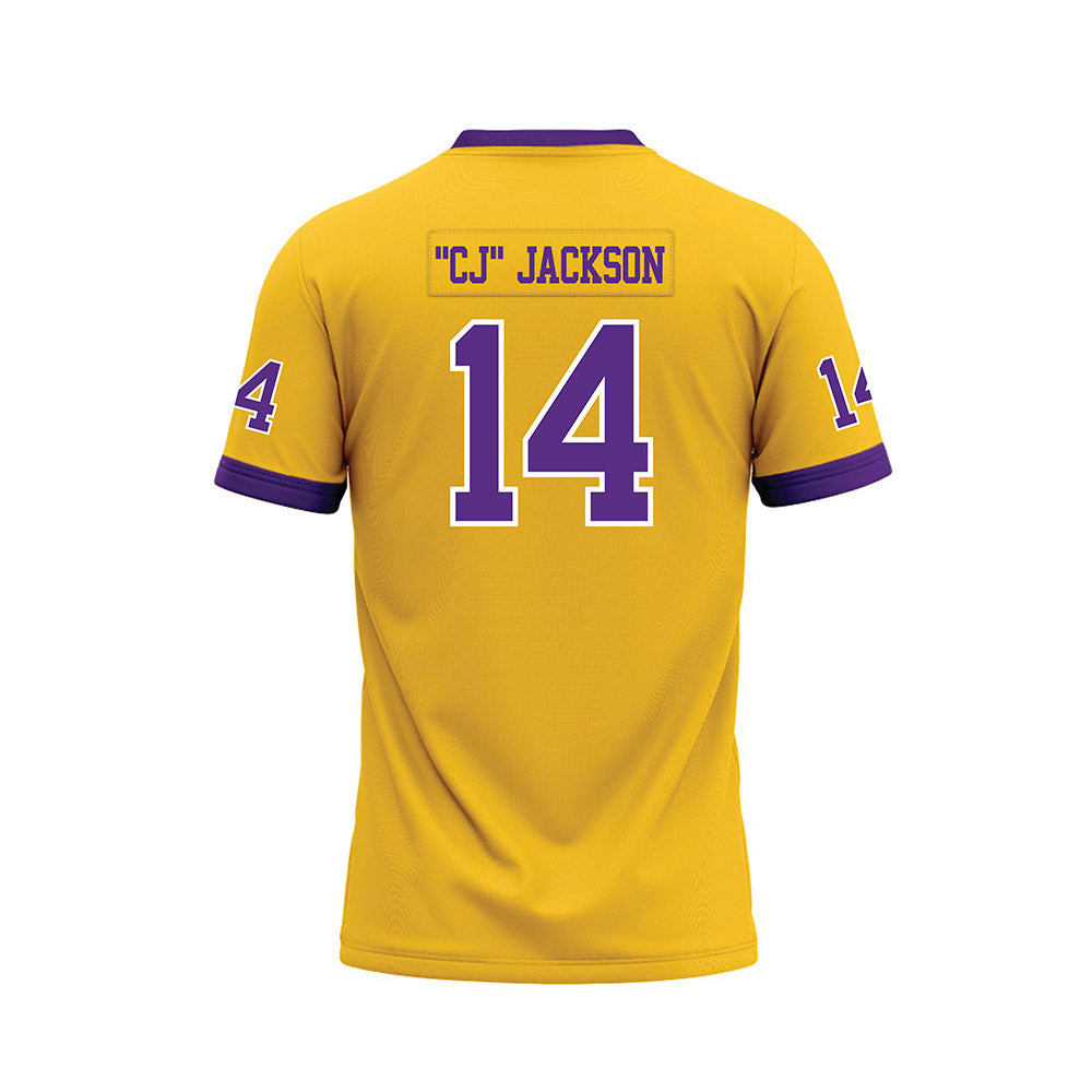 LSU - NCAA Football : Christopher "CJ" Jackson - Gold Premium Football Jersey-1