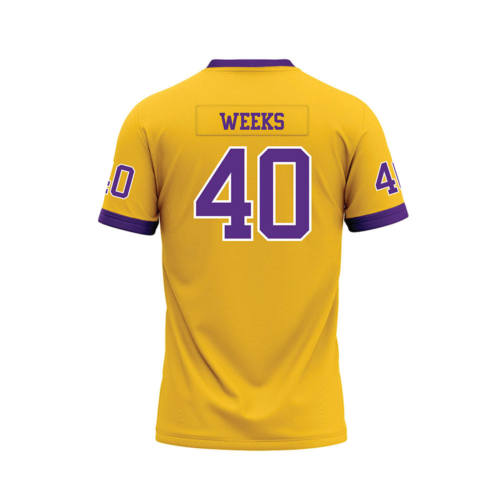 LSU - NCAA Football : Whit Weeks - Gold Premium Football Jersey-1