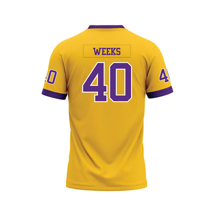 LSU - NCAA Football : Whit Weeks - Gold Premium Football Jersey-1