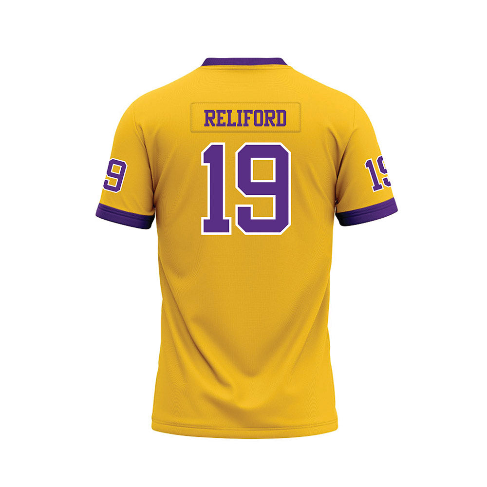 LSU - NCAA Football : Gabriel Reliford - Gold Premium Football Jersey-1