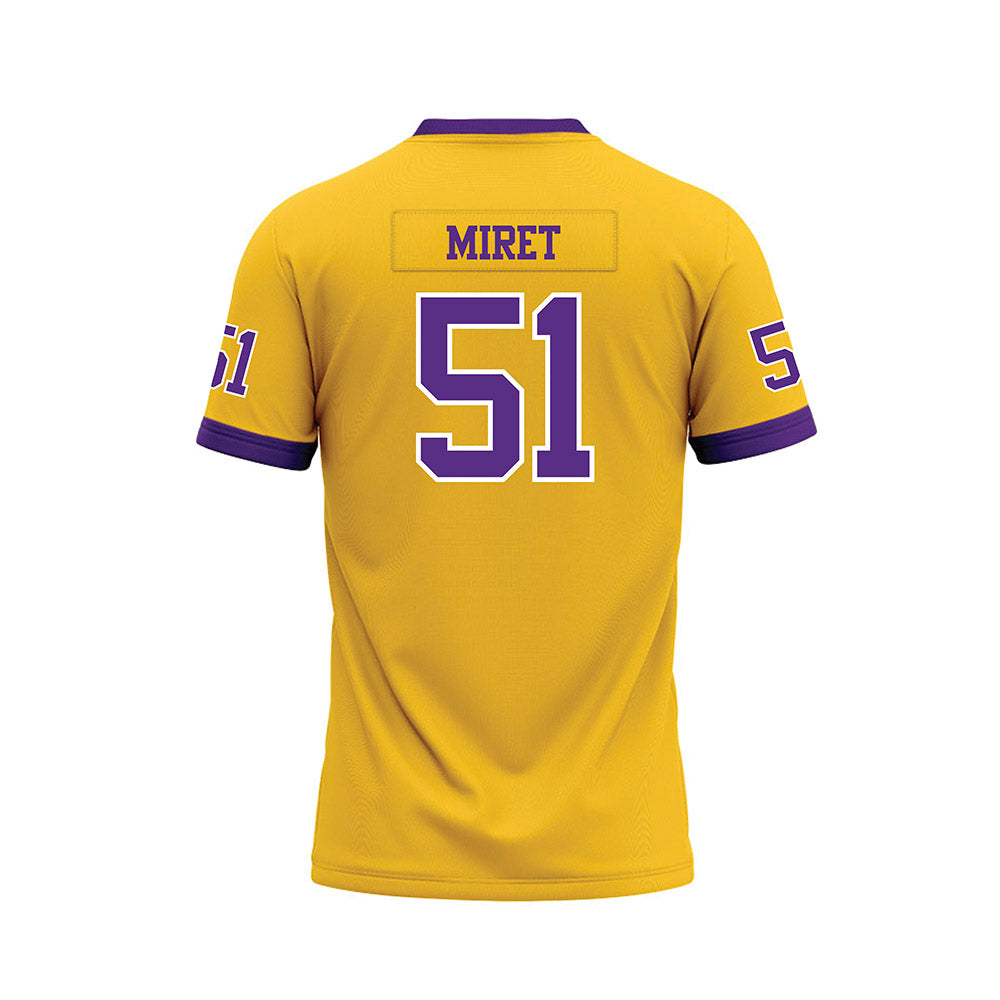 LSU - NCAA Football : Ryan Miret - Gold Premium Football Jersey-1