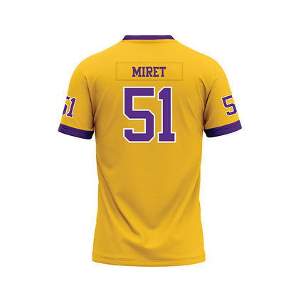 LSU - NCAA Football : Ryan Miret - Gold Premium Football Jersey-1