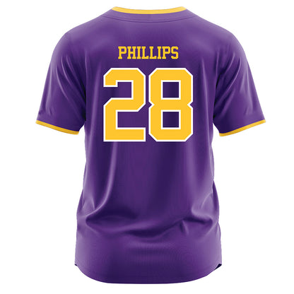 LSU - NCAA Softball : Jada Phillips - Purple Jersey-1