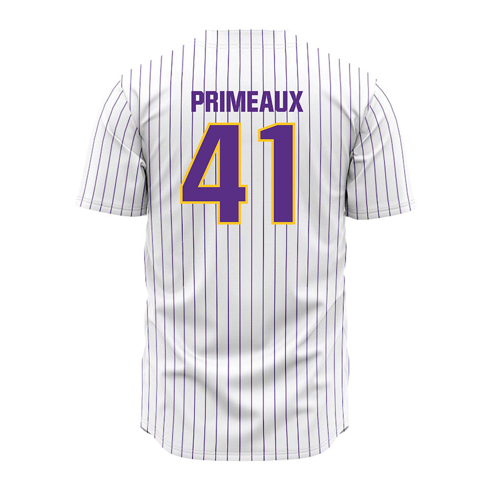 LSU - NCAA Baseball : DJ Primeaux - White Jersey-1