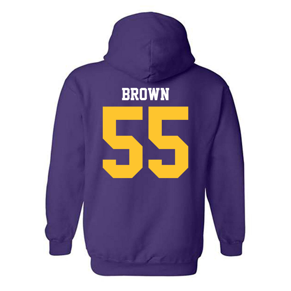 LSU - NCAA Football : Lamar Brown - Sports Shersey Hooded Sweatshirt-1