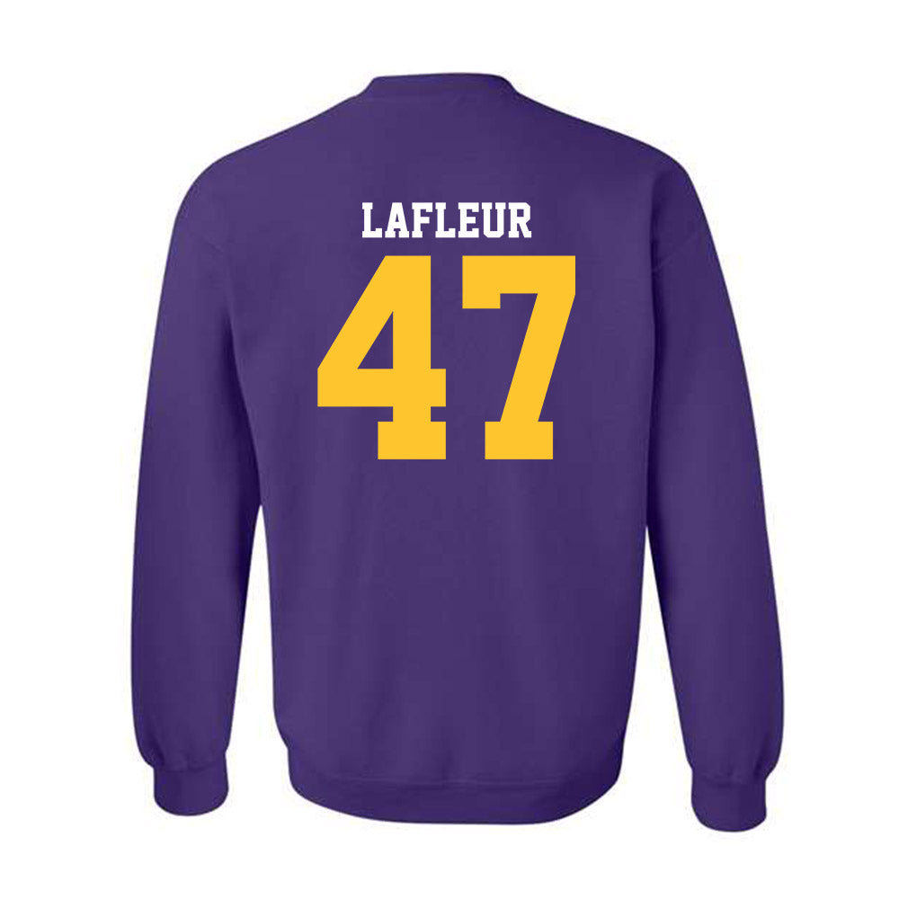 LSU - NCAA Football : JD LaFleur - Sports Shersey Crewneck Sweatshirt-1