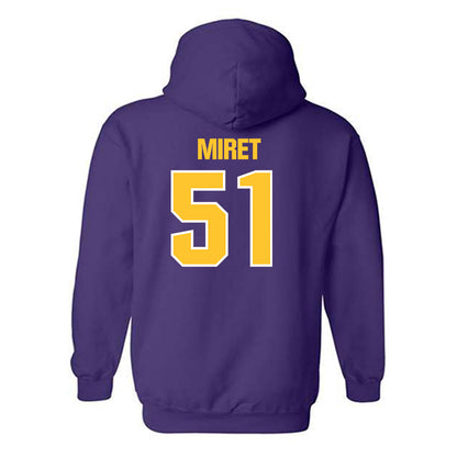 LSU - NCAA Football : Ryan Miret - Sports Shersey Hooded Sweatshirt-1