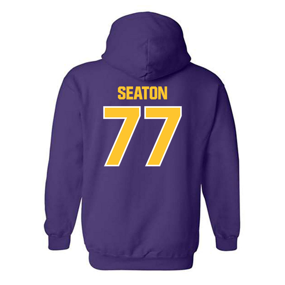 LSU - NCAA Football : Jordan Seaton - Sports Shersey Hooded Sweatshirt-1