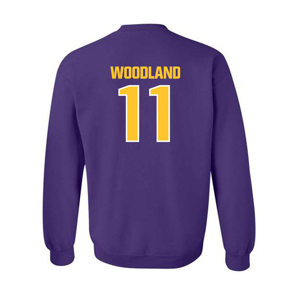 LSU - NCAA Football : PJ Woodland - Sports Shersey Crewneck Sweatshirt-1