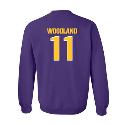 LSU - NCAA Football : PJ Woodland - Sports Shersey Crewneck Sweatshirt-1