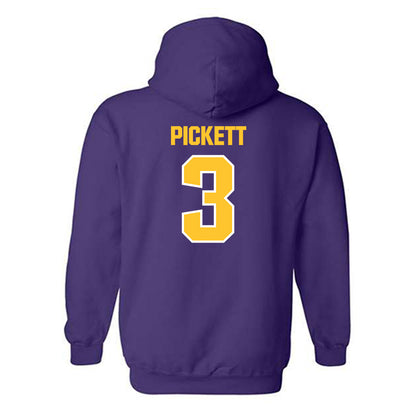 LSU - NCAA Football : DJ Pickett - Sports Shersey Hooded Sweatshirt-1