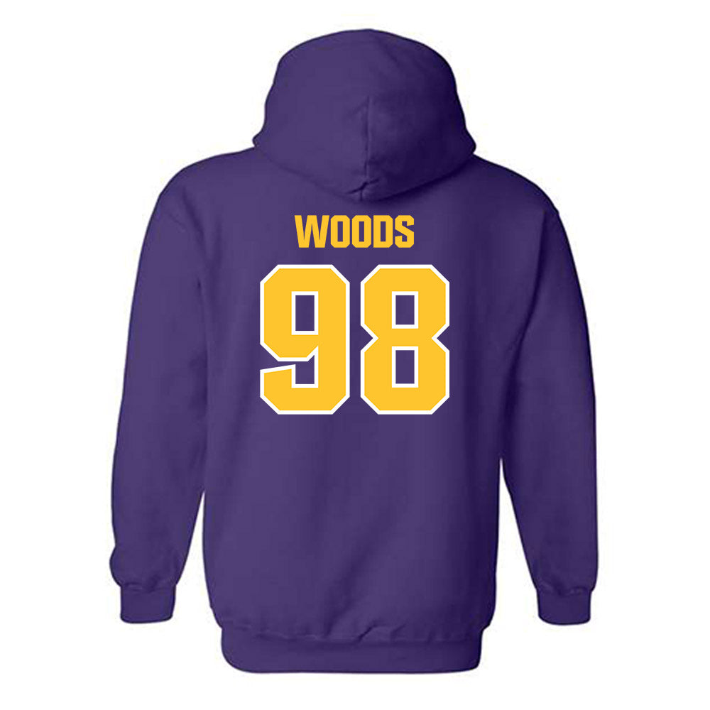 LSU - NCAA Football : Achilles Woods - Sports Shersey Hooded Sweatshirt-1