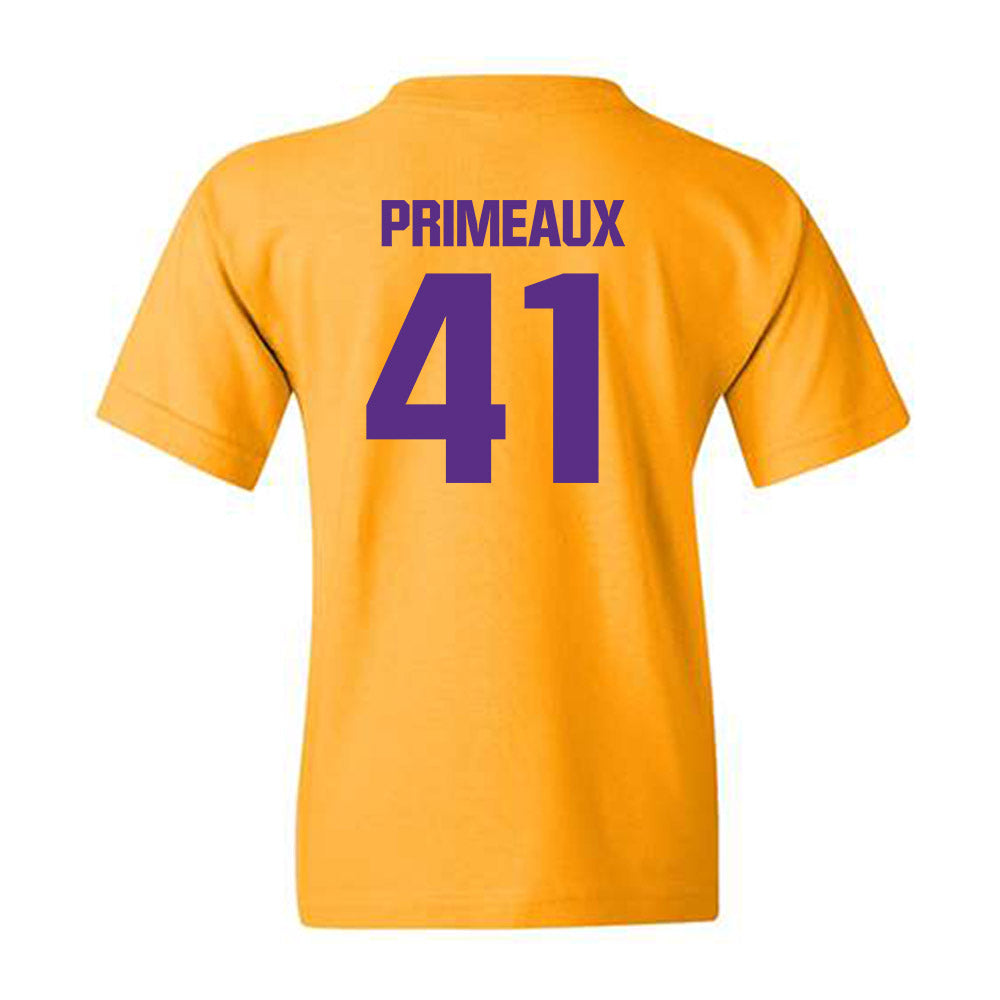 LSU - NCAA Baseball : DJ Primeaux - Classic Shersey Youth T-Shirt-1