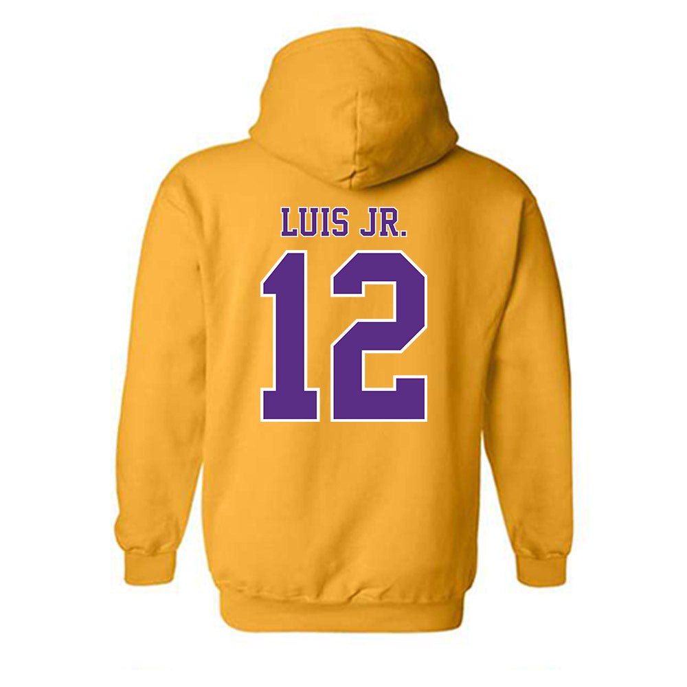 LSU - NCAA Men's Basketball : RJ Luis Jr. - Classic Shersey Hooded Sweatshirt-1