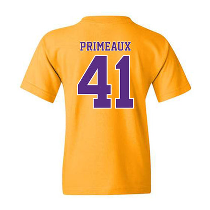 LSU - NCAA Baseball : DJ Primeaux - Classic Shersey Youth T-Shirt-1