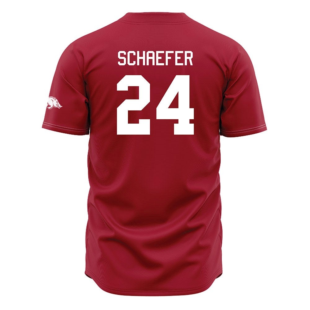 Arkansas - NCAA Baseball : Landon Schaefer - Cardinal Jersey-1