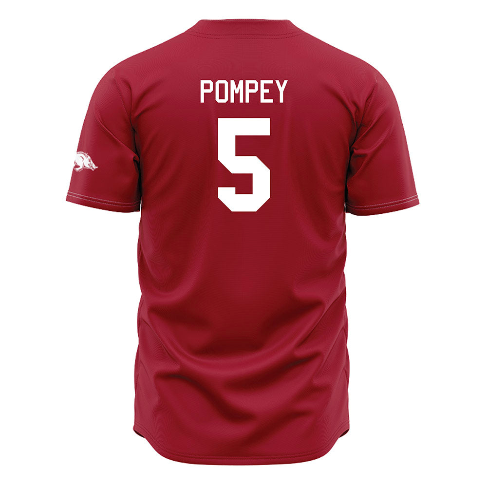 Arkansas - NCAA Baseball : TJ Pompey - Cardinal Jersey-1