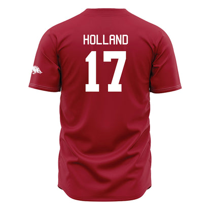 Arkansas - NCAA Baseball : Max Holland - Cardinal Jersey-1