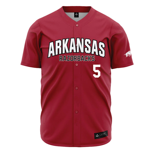Arkansas - NCAA Baseball : TJ Pompey - Cardinal Jersey-0
