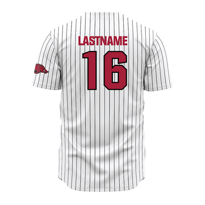 Arkansas - NCAA Baseball : Christian Turner - White Striped Jersey-1