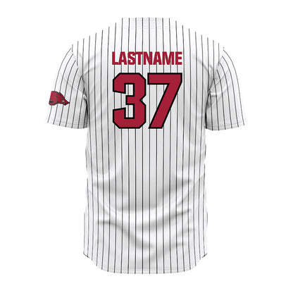 Arkansas - NCAA Baseball : Grant Wren - White Striped Jersey-1