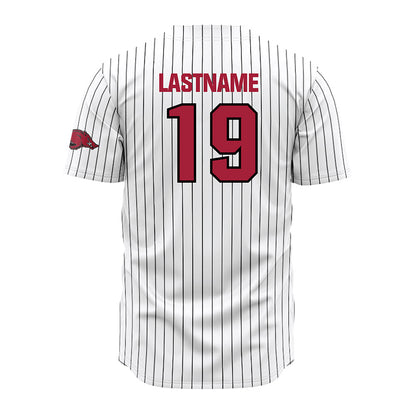 Arkansas - NCAA Baseball : Carson Willis - White Striped Jersey-1